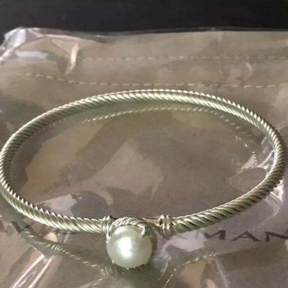 Davi Yurman Sterling Silver Cable 3mm Chatelaine W Pearl Size Small - Picture 7 of 7